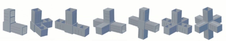 spojka jeklu plast 25x25x2 tvar T  - černá (1)