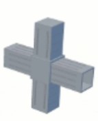 spojka jeklu plast 25x25x2 křížová  - černá
