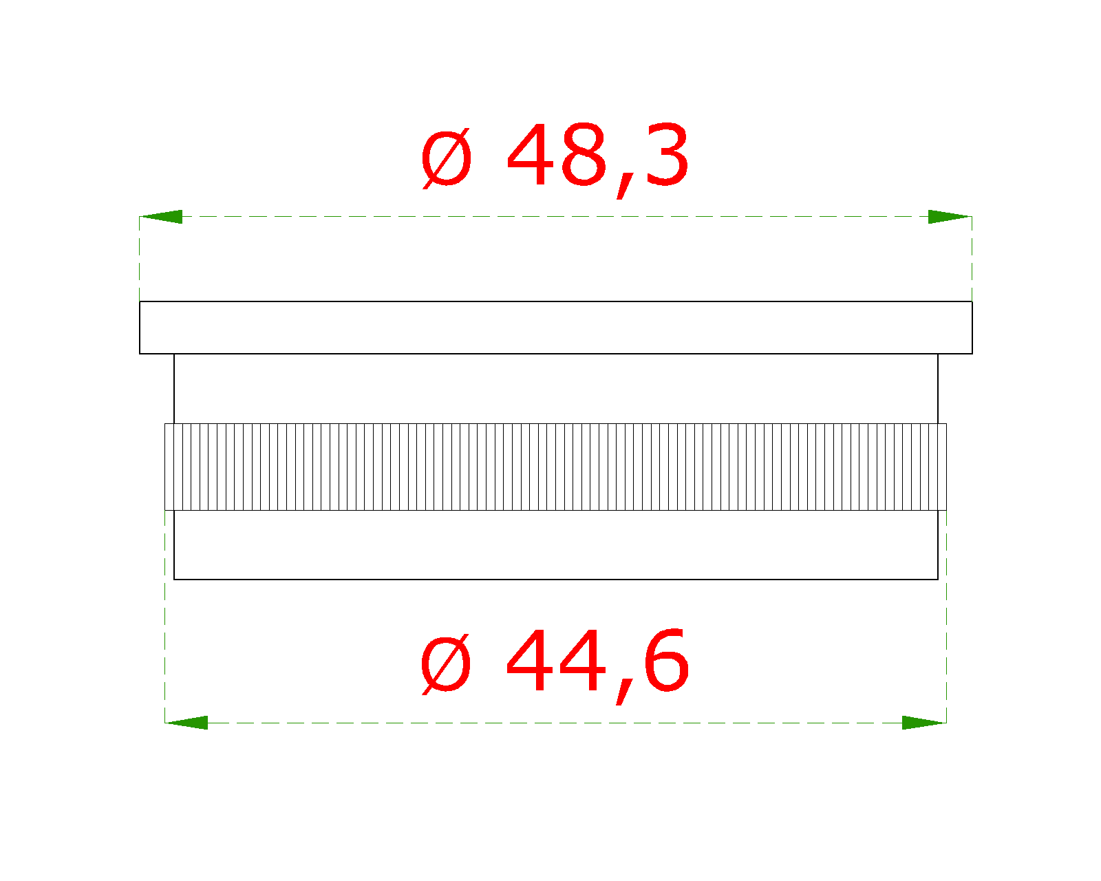 Ukončení - zátka na trubku o 48.3mm, broušená nerez K320 / AISI304 (1)