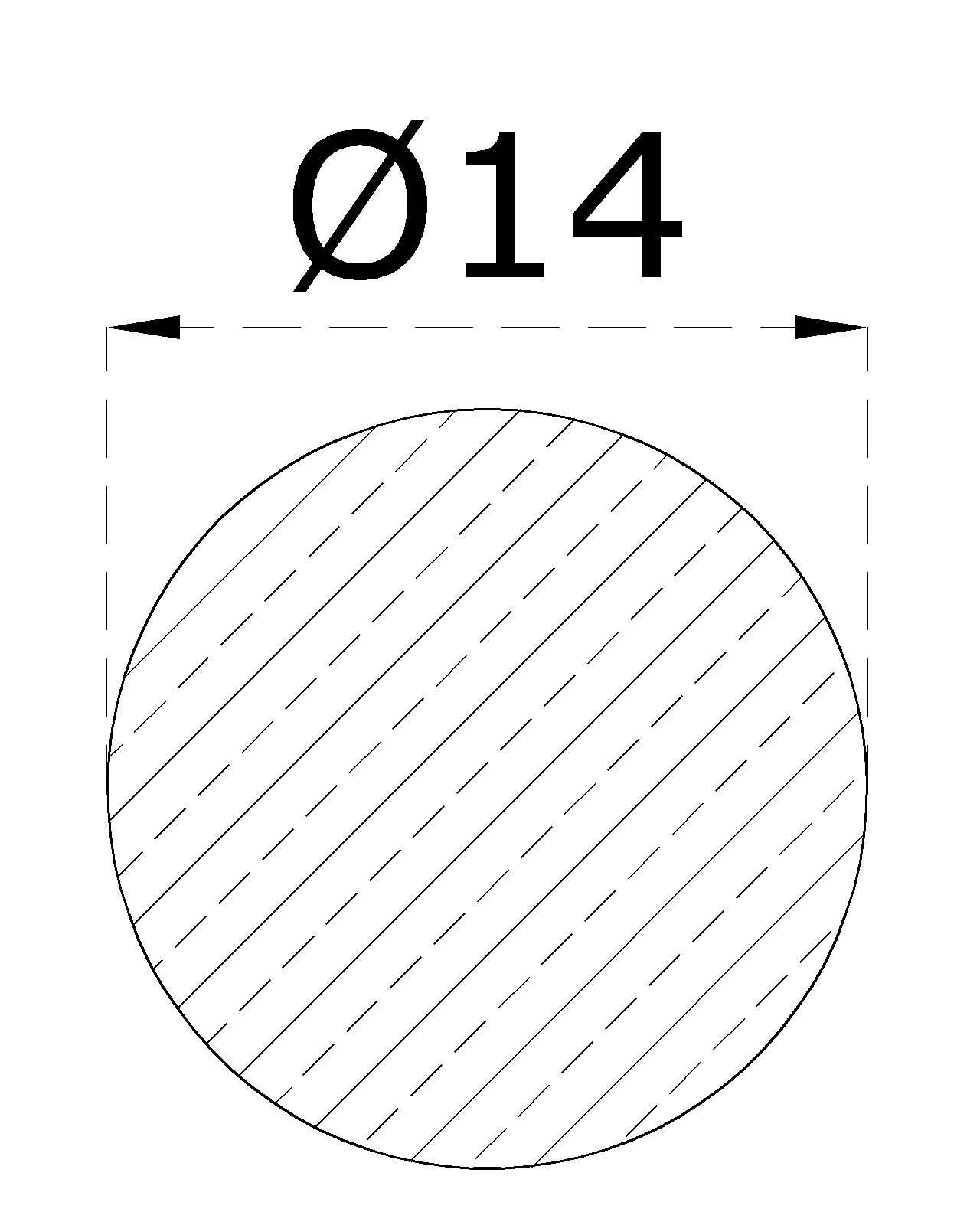 Tyč kruhová ø 14 mm, kartáčovaná nerez / AISI304, cena za 1m
