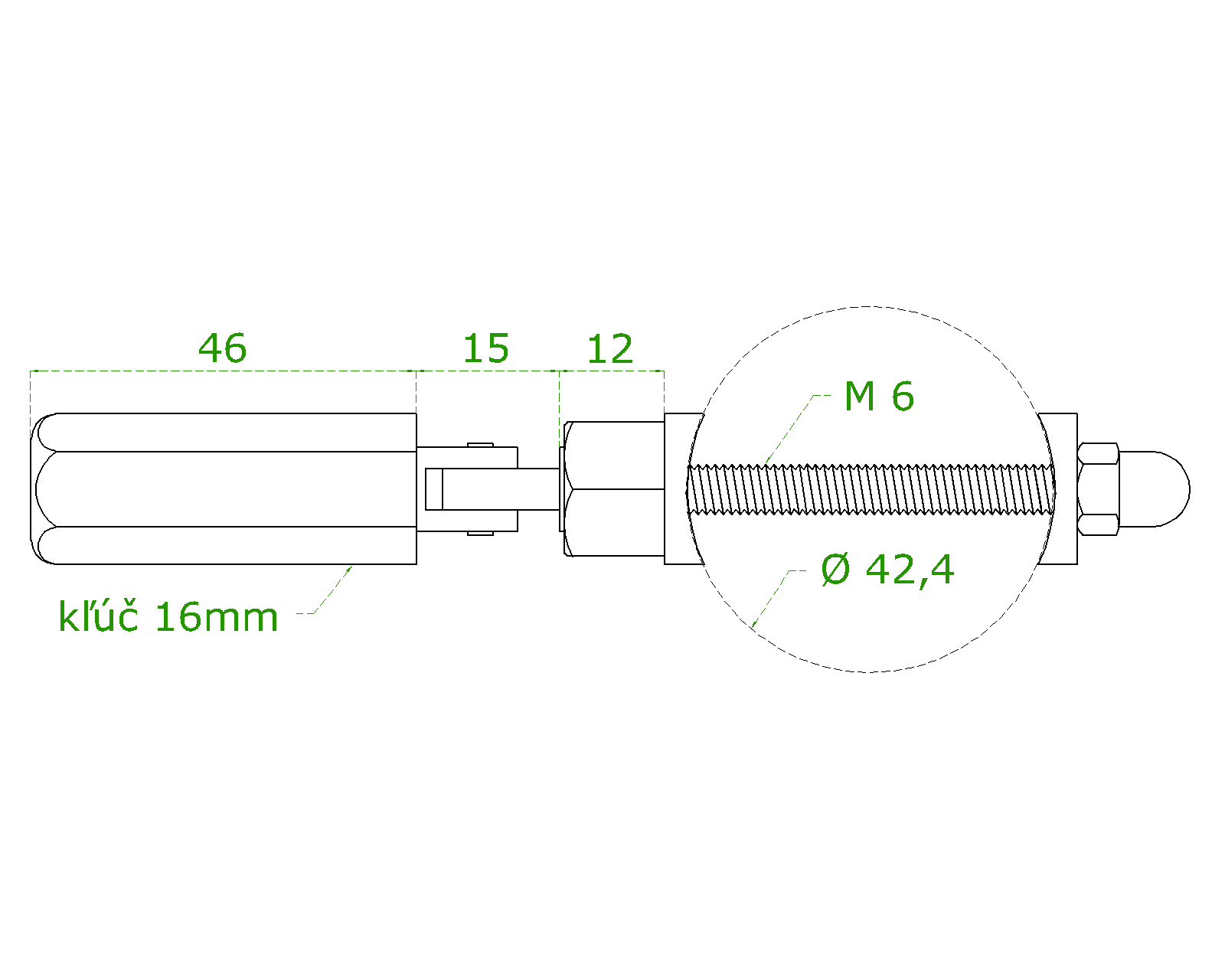 Úchyt pro nerezové lanko ø 4 mm na trubku ø 42,4 mm, broušená nerez K320 / AISI304
