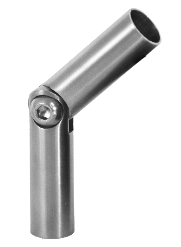 Spoj nastavitelný ø 12 mm (0-60 °) s kloubem, broušená nerez K320 / AISI304