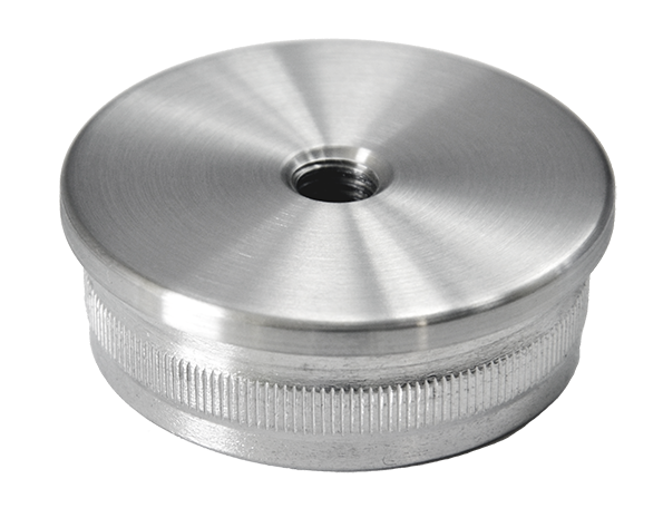 Spodek držáku madla (závit M8) na trubku o 48,3 mm, broušená nerez K320 / AISI304
