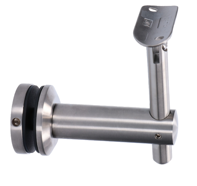 Držák madla s kloubem na trubku o 42.4mm, broušená nerez K320 /AISI304