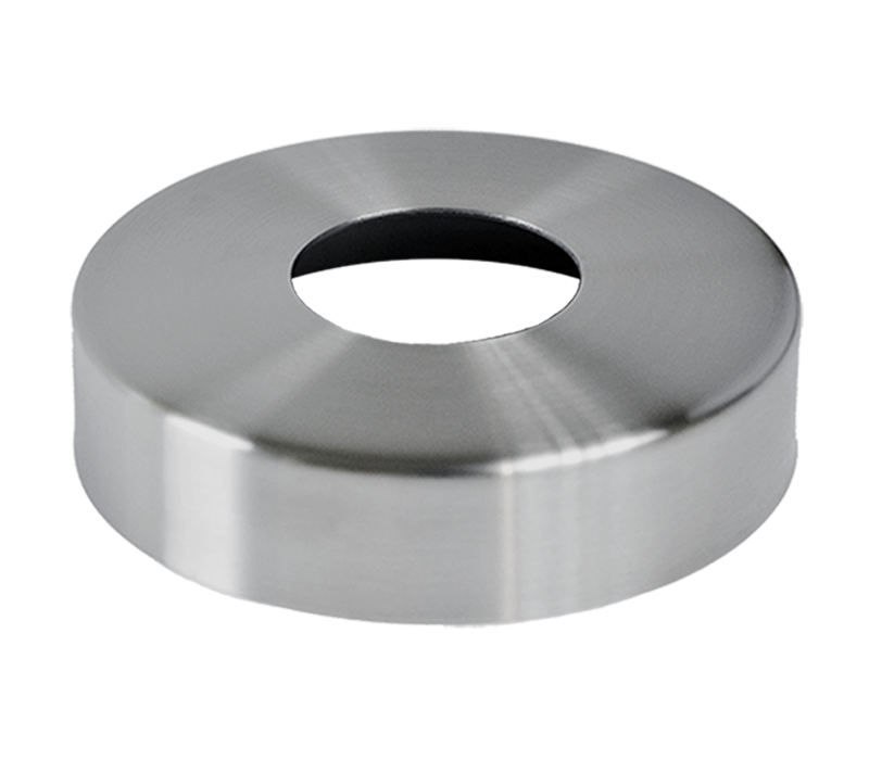 Kryt příruby (o 109/27 mm) na trubku o 42,4 mm (otvor o 43 mm), broušená nerez K320 / AISI