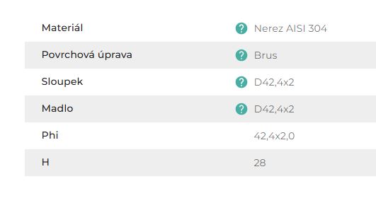 Přechod madla k zábradlí - přímo s odbočk., nerez (1)