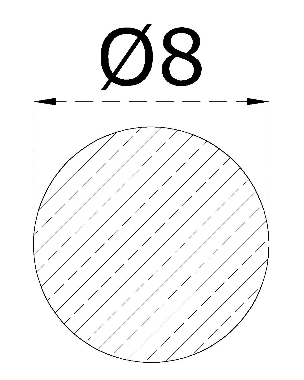 Tyč kruhová ø 8 mm, kartáčovaná nerez / AISI304, cena za 1m