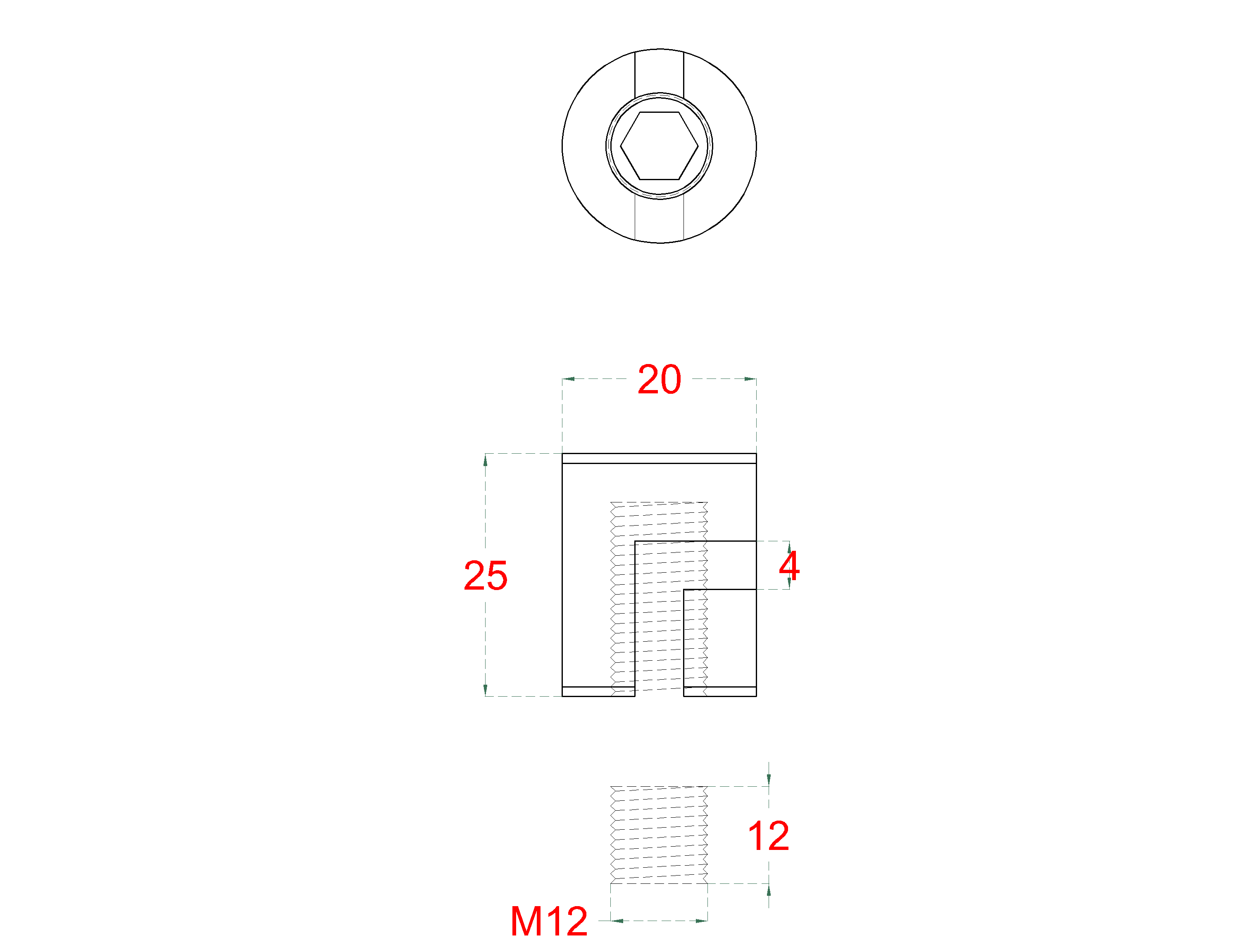 Úchyt pro nerezové lanko o 4mm, broušená nerez K320 /AISI304 (4)