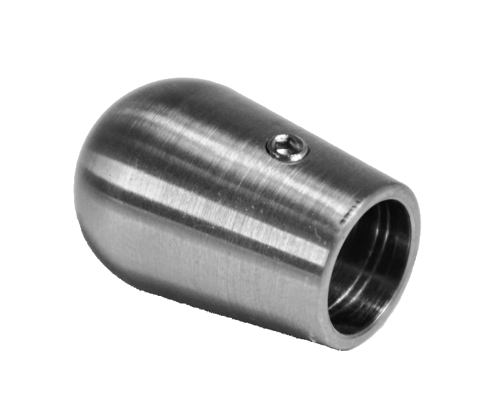 Ukončení (o 20 mm) na trubku o12 mm, otvor o12,2 mm, broušená nerez K320 / AISI304