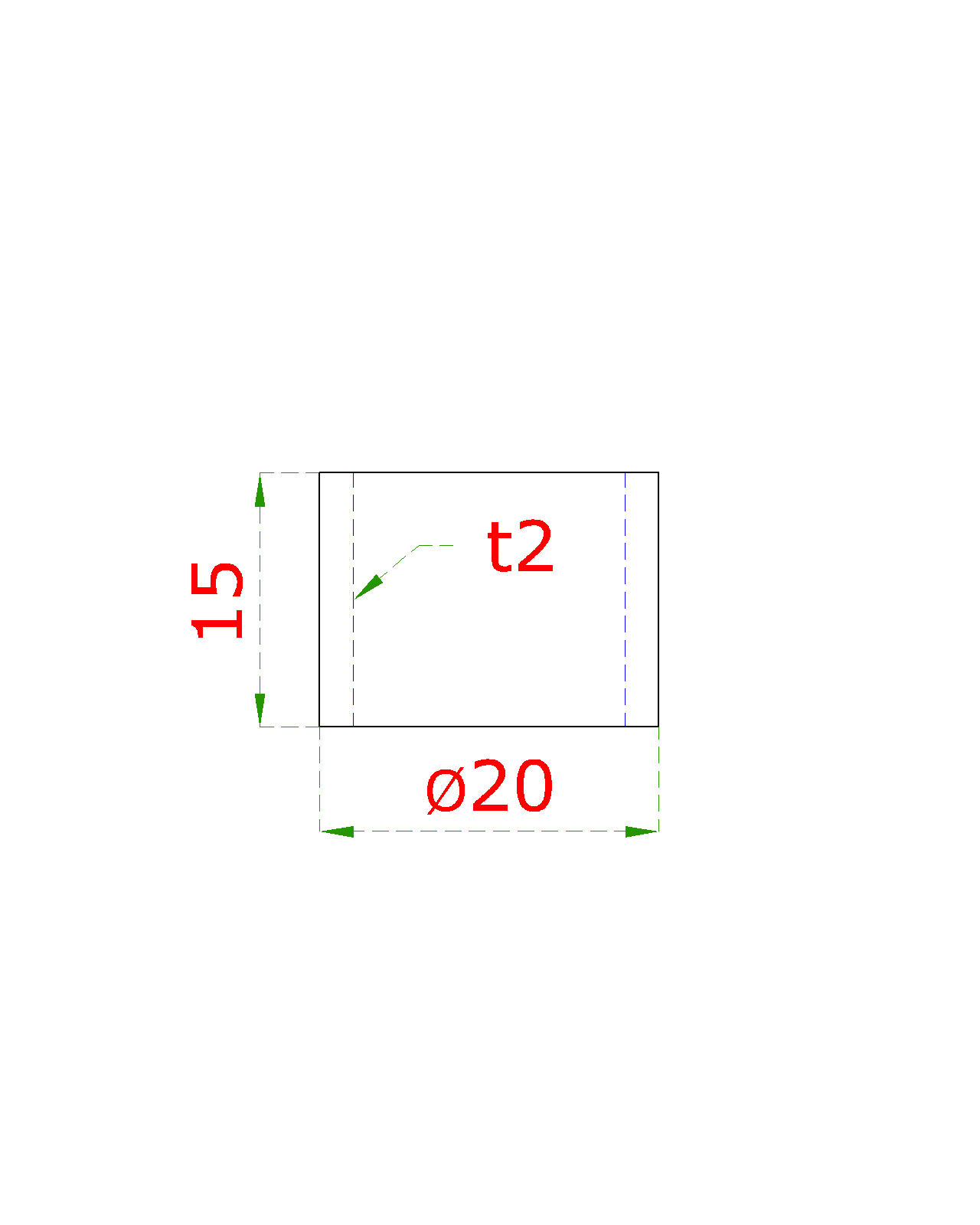 Přechod na vymezení vzdálenosti mezi sloupem (plochý) a kotevní deskou, ø 20x2,0 mm /L:15 mm, bez vnitřního šroubu, broušená nerez K320 / AISI304, bal: 1ks