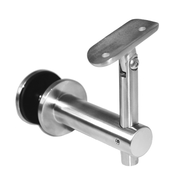 Držák madla s kloubem na trubku o 42.4mm, broušená nerez K320 / AISI304