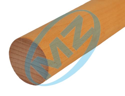 Dřevěný profil kulatý (ø 42 mm / L: 1000 mm), materiál: buk, broušený povrch bez nátěru, balení: PVC fólie
