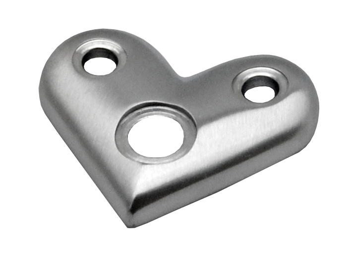Dopojovací deska (90° úhel) na trubku o 42,4 mm, broušená nerez K320 / AISI304