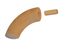 Dřevěný ukončovací oblouk (ø 42 mm / 86°), dřevo: buk bez povrchového nátěru