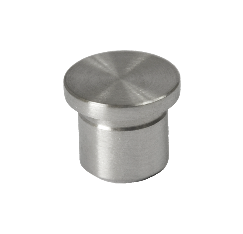 Ukončení - zátka na trubku o 14x1,5 mm, plný materiál, broušená nerez K320 / AISI304