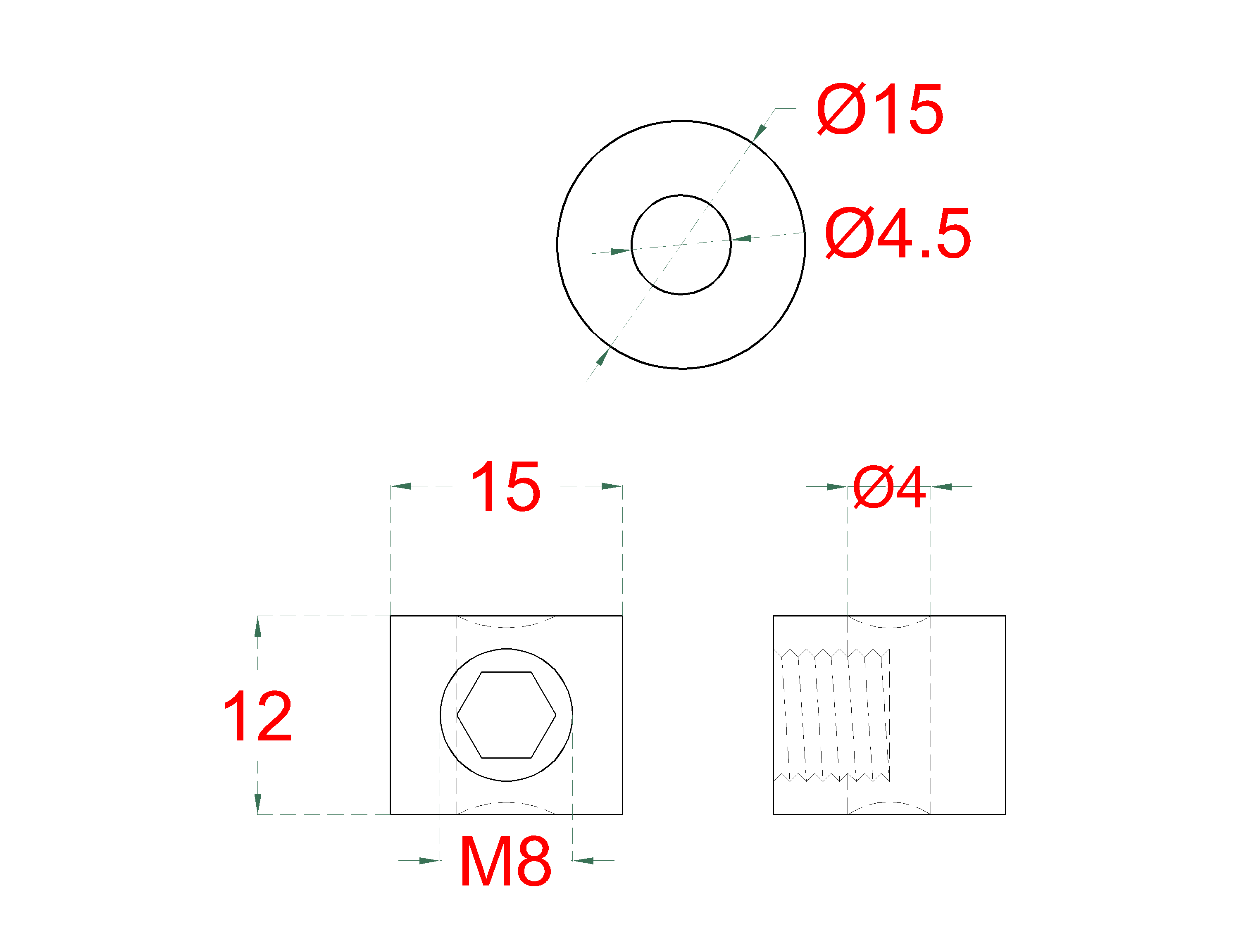Úchyt pro nerezové lanko ø 2-4mm, broušená nerez K320 /AISI304