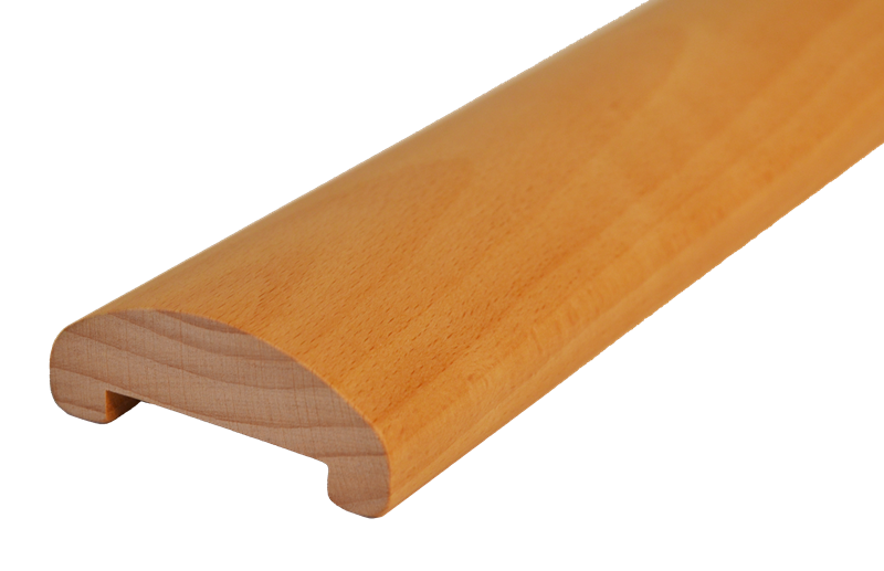 Dřevěný profil (65x25 mm / L: 2300 mm), materiál: buk, broušený povrch bez nátěru, balení: PVC fólie