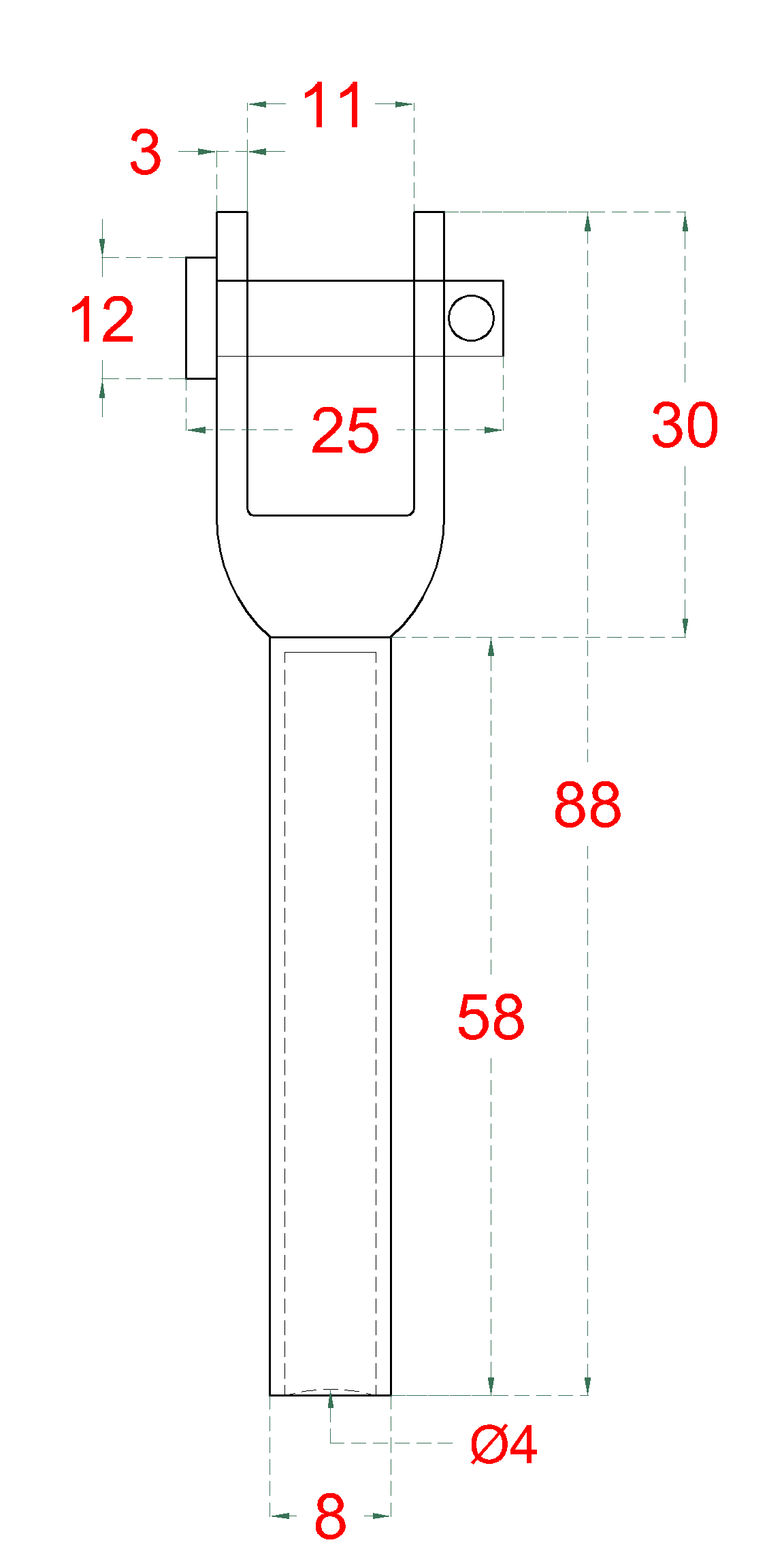 Lepicí úchyt pro nerezové lanko o4mm, broušená nerez K320/ AISI304 (1)