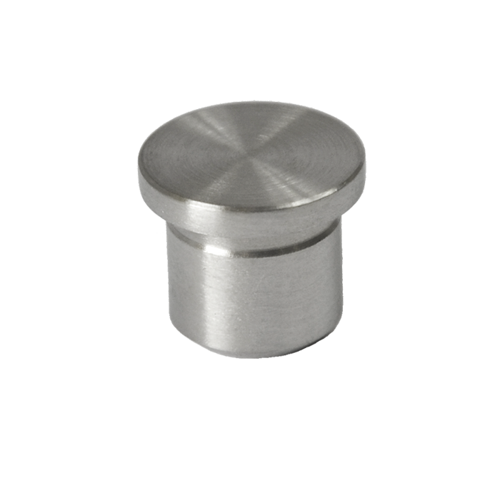 Ukončení - zátka na trubku o 12x1 mm, plný materiál, broušená nerez K320 /AISI304