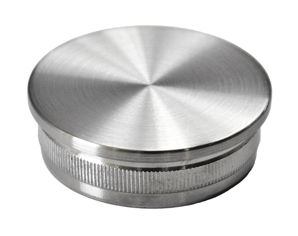 Ukončení - zátka na trubku o 48.3mm, broušená nerez K320 / AISI304