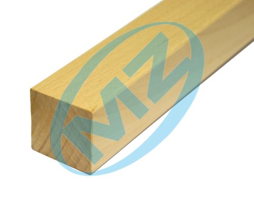 Dřevěný profil čtvercový (40x40 mm / L: 3000 mm) materiál: buk, broušený povrch bez nátěru, balení: PVC fólie