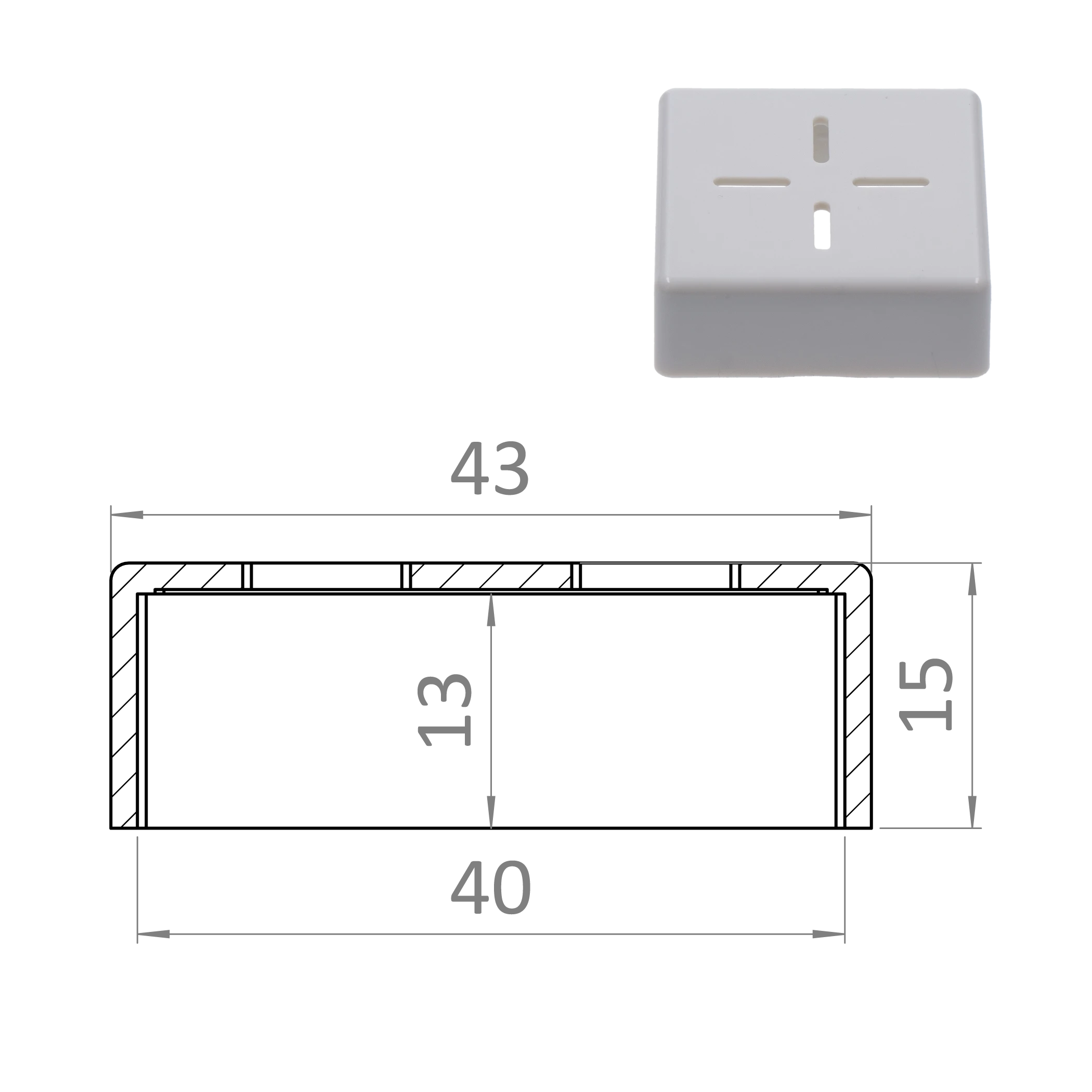 Plastová krytka pro profil 40x40 (1)