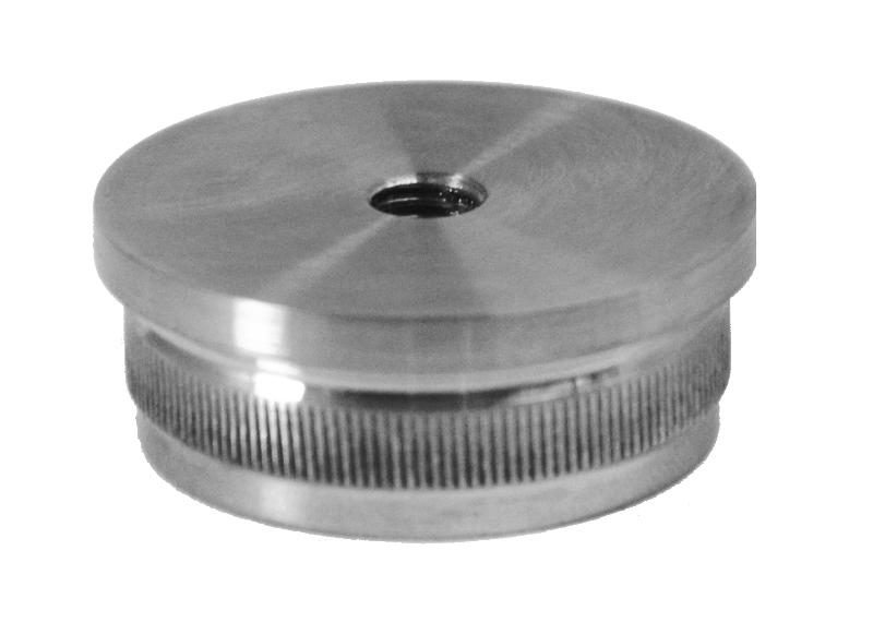 Spodek držáku madla (závit M8) na trubku o 42,4 mm, broušená nerez K320 / AISI304