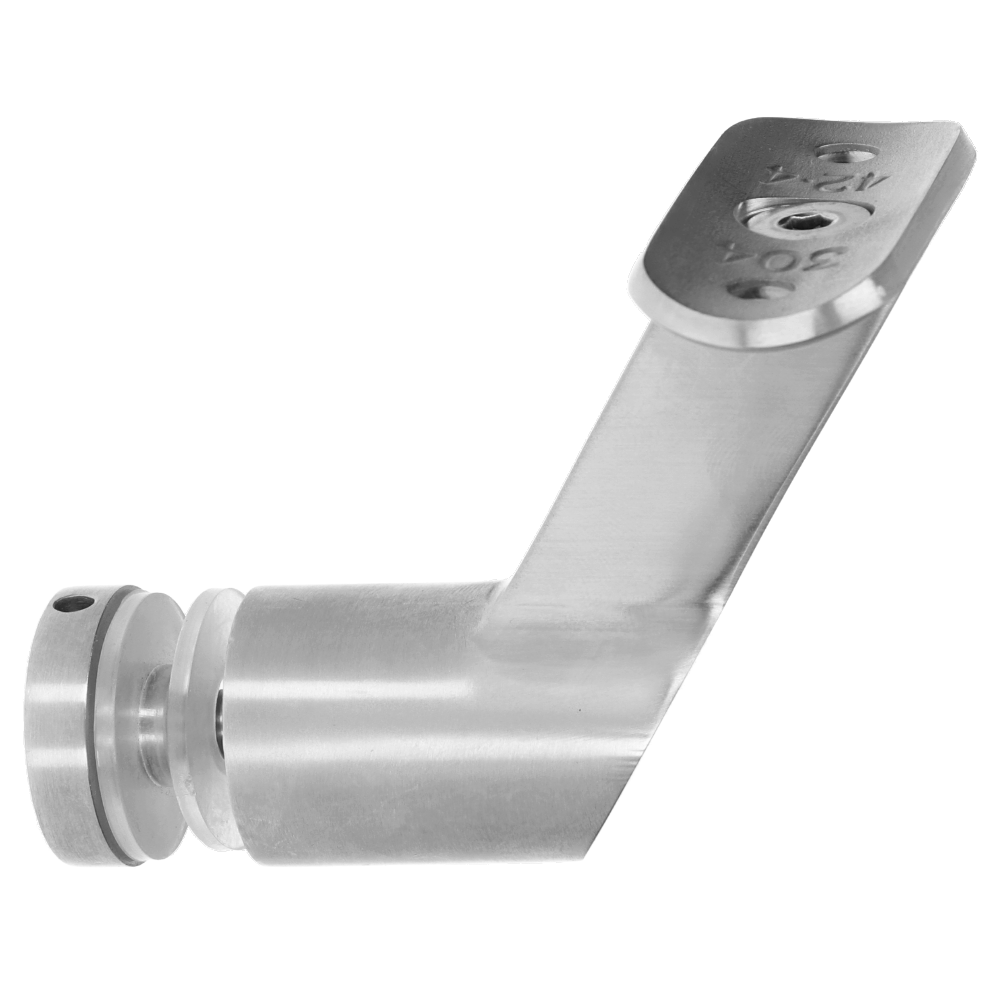 Držák madla pevný na trubku ø 42.4mm, s uchycením na sklo 6-21.52mm, broušená nerez K320 /AISI304