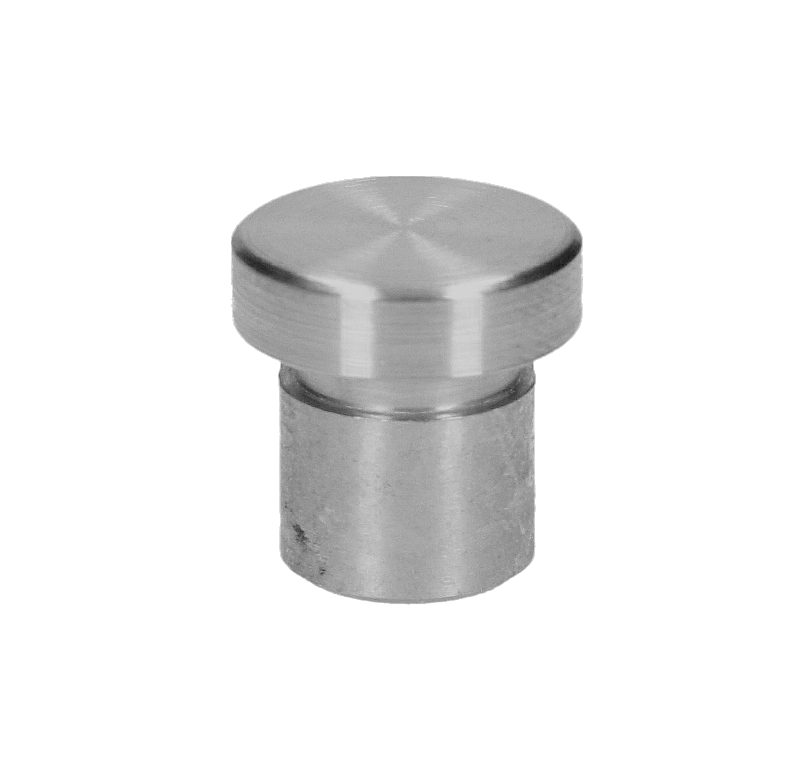 Ukončení - zátka na trubku o 12x1.5 mm, plný materiál, broušená nerez K320 / AISI304