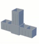 spojka jeklu plast 25x25x2 tvar T  - černá