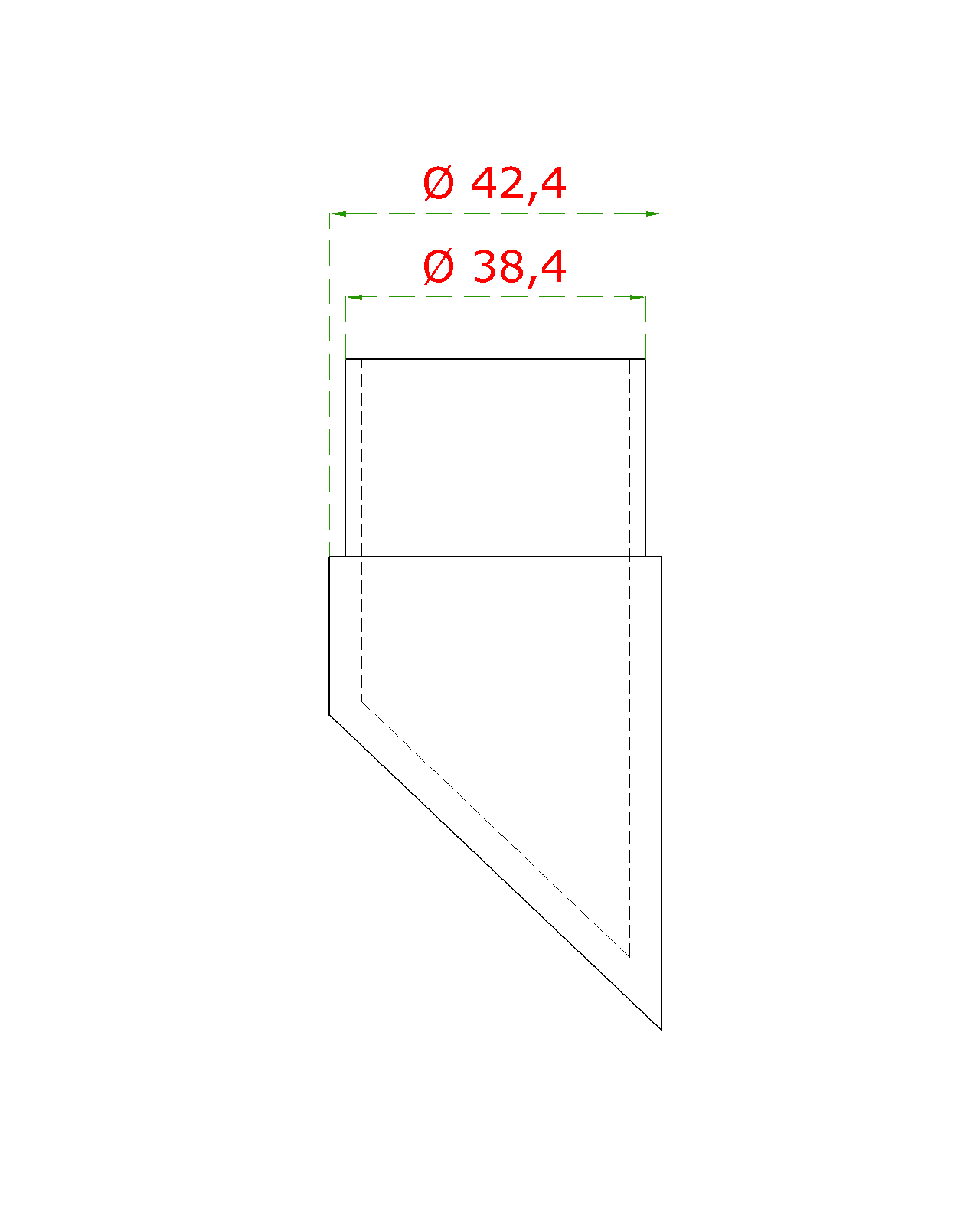 Ukončení na trubku o 42.4mm, broušená nerez K320 / AISI304 (1)