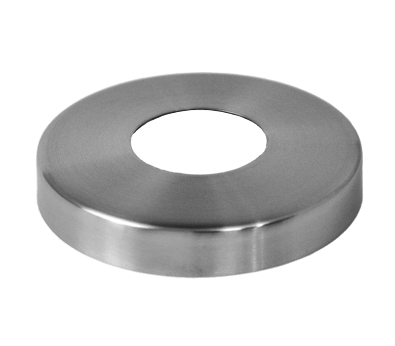 Kryt příruby (o 105/20 mm) na trubku o 42,4 mm (otvor o 43 mm), nerez broušená K320 / AISI