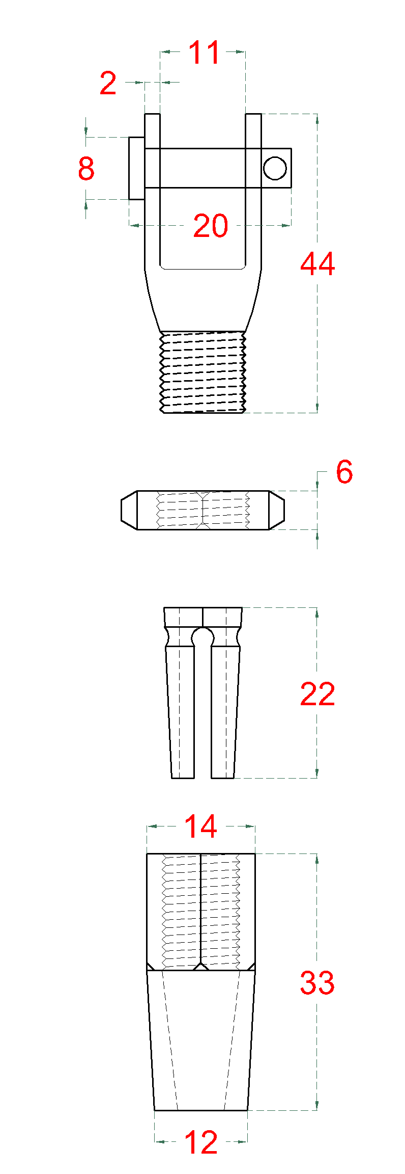 Úchyt pro nerezové lanko ø 4 mm, broušená nerez K320 / AISI304