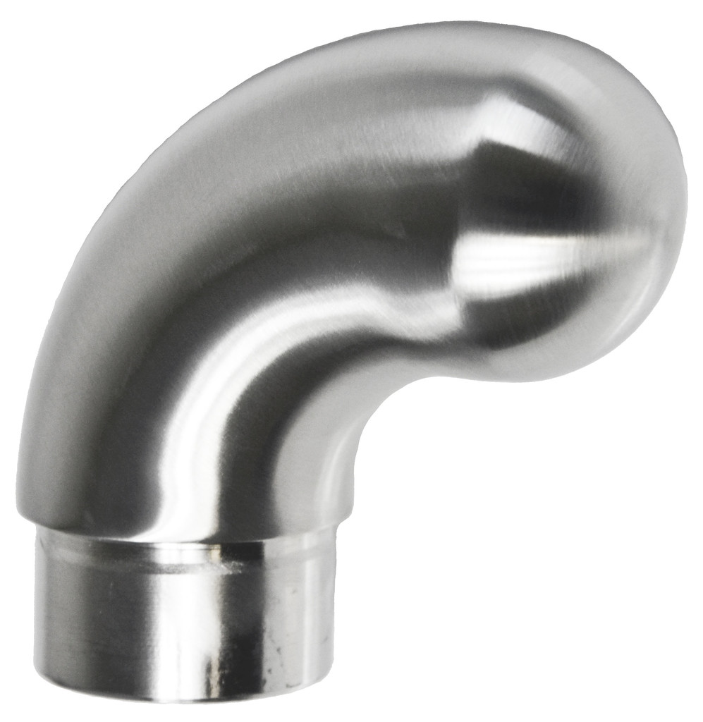 Ukončení - koleno 90 ° na trubku o 42.4mm, broušená nerez K320 / AISI304