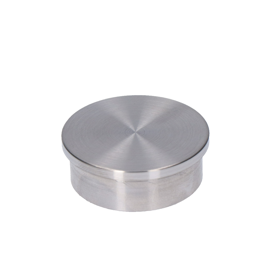 Ukončení - zátka na trubku o 42,4 mm, broušená nerez K320 / AISI304, na nalepení